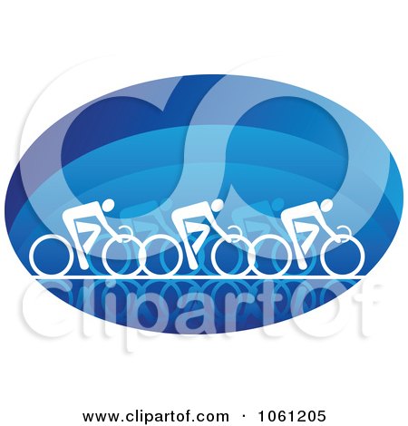 Royalty Free Vector Clip  on Blue And White Racing Cyclists Logo Royalty Free Vector Clip Art