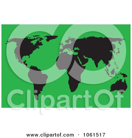World  Clip  on Vector Clip Art Illustration Of A Black And Green World Atlas Map Jpg