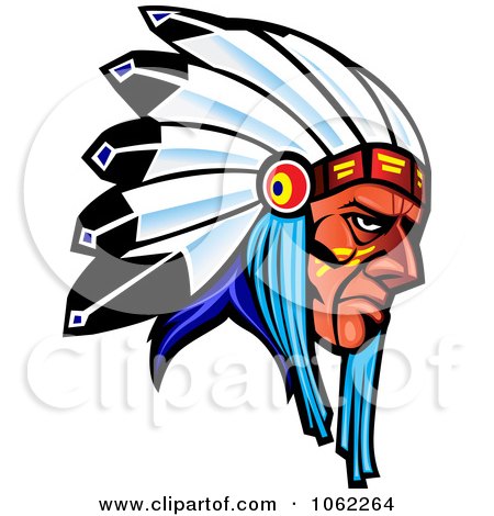 Clipart Native American Warrior With Headdress - Royalty ...