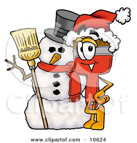 Christmas Clipart on Cartoon Character With A Snowman On Christmas Posters  Art Prints