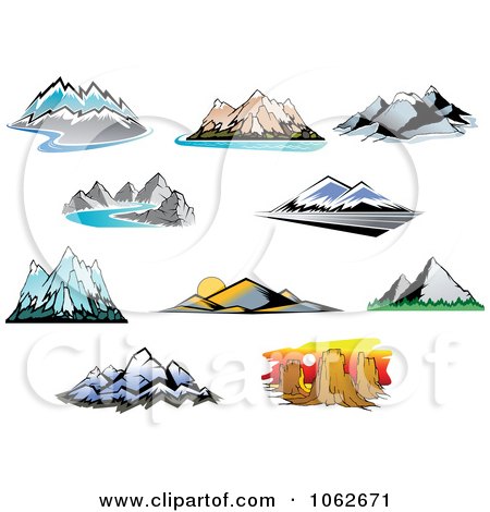 Logo Design Mountain on Clipart Mountain Logos Digital Collage   Royalty Free Vector