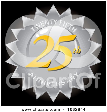 Clipart Shiny Twenty Fifth Anniversary Badge Royalty Free Illustration by 