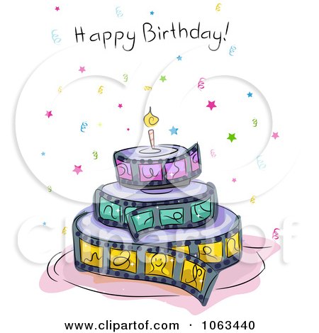  Birthday Cake on Poster  Art Print  Film Strip Birthday Cake And Greeting By Bnp Design