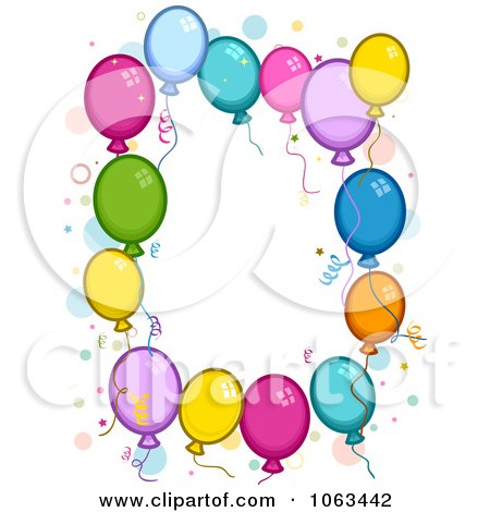 clipart birthday balloons. Clipart Birthday Balloon Frame
