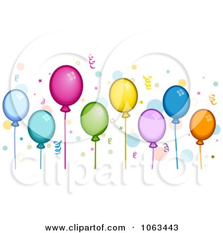  Birthday Party on Clipart Party Balloon Border   Royalty Free Vector Illustration By Bnp
