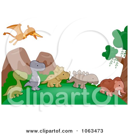 Dinosaur Coloring Sheets on Clipart Dinosaur Background   Royalty Free Vector Illustration By Bnp