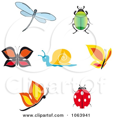Free Vector Editing Software on Clipart Insects Digital Collage   Royalty Free Vector Illustration By
