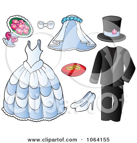 Clipart Wedding Items Royalty Free Vector Illustration by visekart