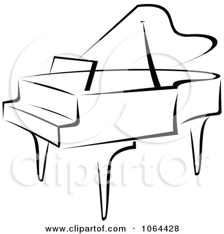 Graphic Design School on Clipart Grand Piano In Black And White   Royalty Free Vector