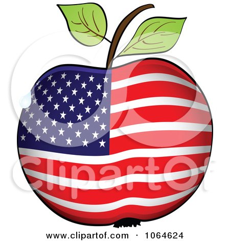 American Flag Vector on Clipart American Flag Apple   Royalty Free Vector Illustration By
