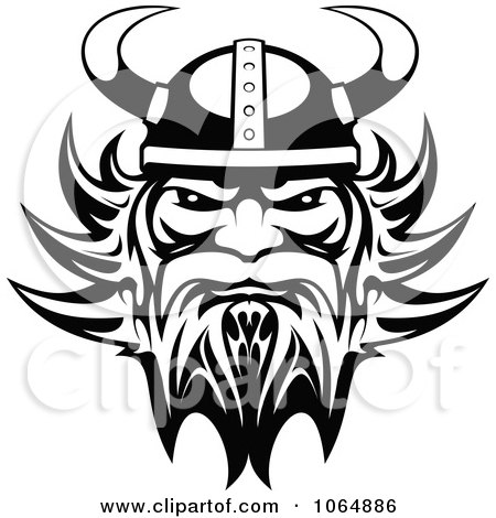 Royalty Free Vector on Grayscale Tough Viking   Royalty Free Vector Illustration By