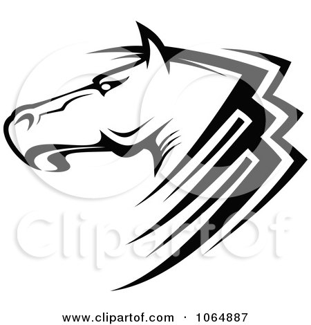Free Vector Horse on Clipart Horse Head Logo In Black And White 6   Royalty Free Vector