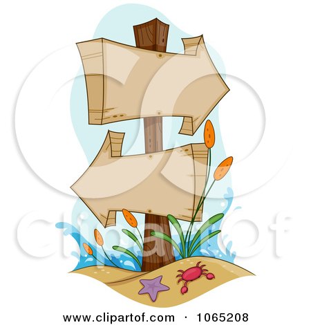 Royalty Free Vector Images on Clipart Wooden Beach Signs   Royalty Free Vector Illustration By Bnp