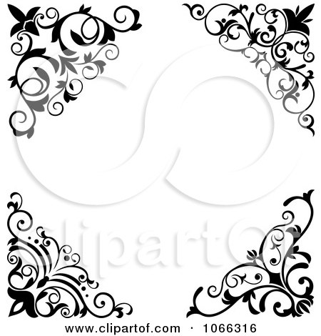 Design Tattoo Program on Clipart Floral Corner Frame   Royalty Free Vector Illustration By