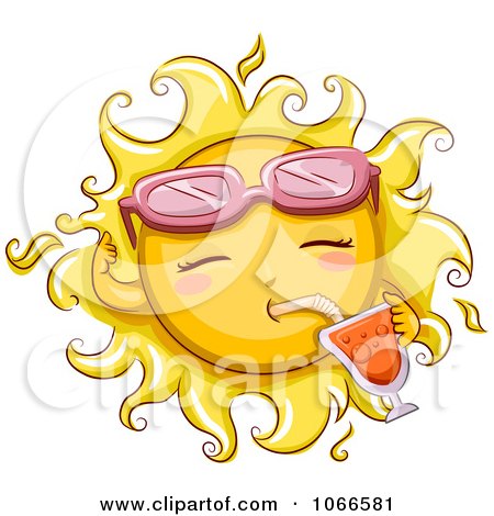 Black Love  Pictures on Clipart Summer Sun Drinking Juice   Royalty Free Vector Illustration