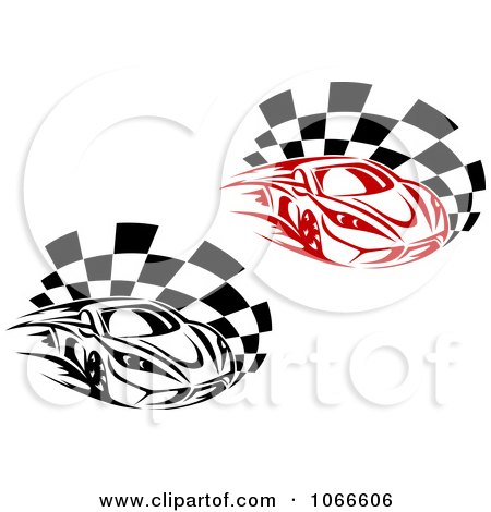Race Cars And Checkered Flags 1 by Seamartini Graphics