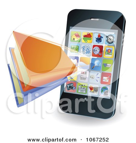 Smartphone on Clipart 3d Smartphone With A Book Application   Royalty Free Vector