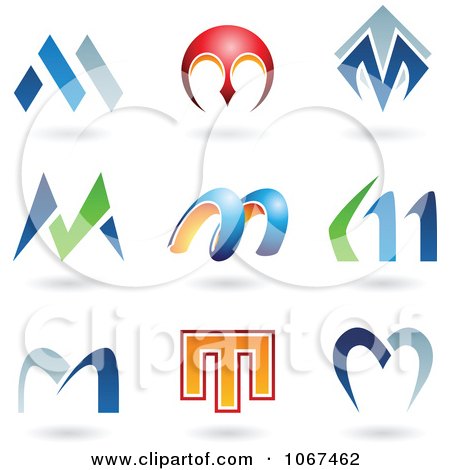 Logo Design  Alphabets on Clipart Letter M Logo Icons   Royalty Free Vector Illustration By