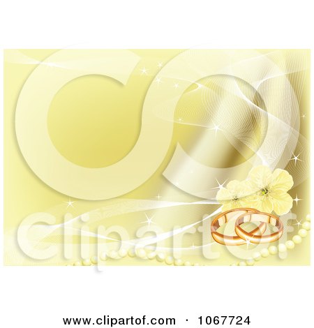 Clipart Gold Wedding Band Pearl And Blossom Background Royalty Free Vector 