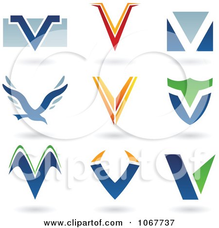 Logo Design Letter on Clipart Letter V Logo Icons   Royalty Free Vector Illustration By