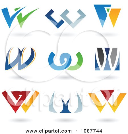 Logo Design Clipart on Clipart Letter W Logo Icons   Royalty Free Vector Illustration By