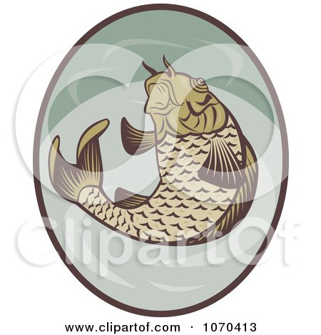 Clipart Jumping Koi Fish Logo Royalty Free Vector Illustration by 