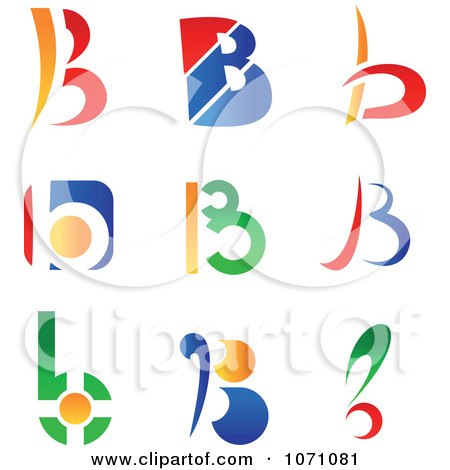 Logo Design  Letters on 1071081 Clipart Colorful Letter B Logos Royalty Free Vector