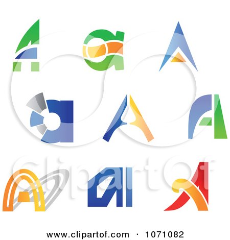 Free Vector Logo Design on Clipart Colorful Letter A Logos   Royalty Free Vector Illustration By