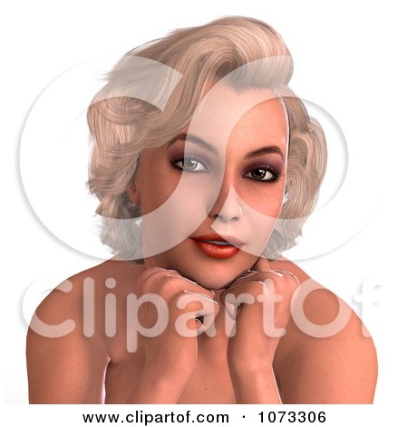 3d Sexy Blond Pinup Woman In The Nude 4
