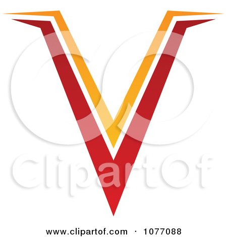 Logo Design Letter on Clipart Red And Orange Letter V Logo   Royalty Free Vector