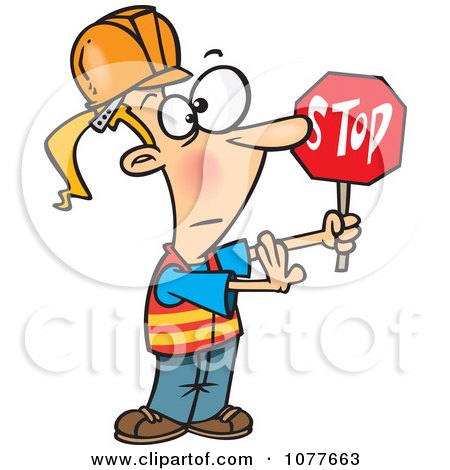 Construction Girls Calendar on Clipart Traffic Girl Construction Worker Stopping   Royalty Free