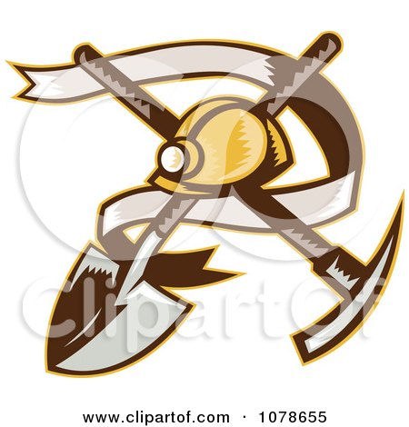 Logo Design Tool on Clipart Retro Mining Helmet Banner And Tools Logo   Royalty Free