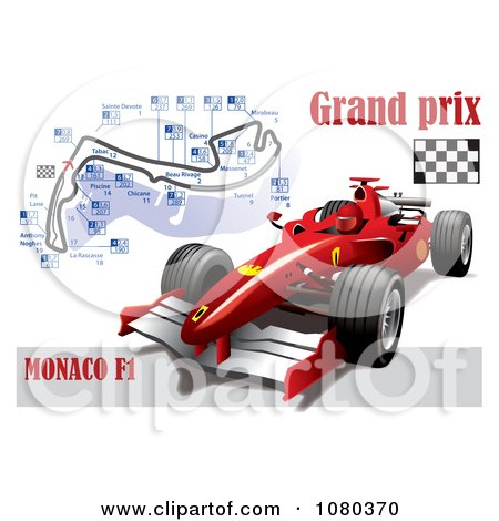 Formula  Grand Prix on Clipart Formula One Race Car And Grand Prix Circuit   Royalty Free