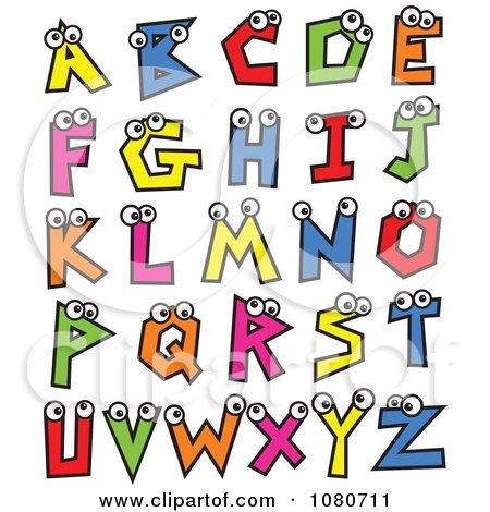 Free Vector Letters on Clipart Colorful Alphabet Letters With Eyes   Royalty Free Vector
