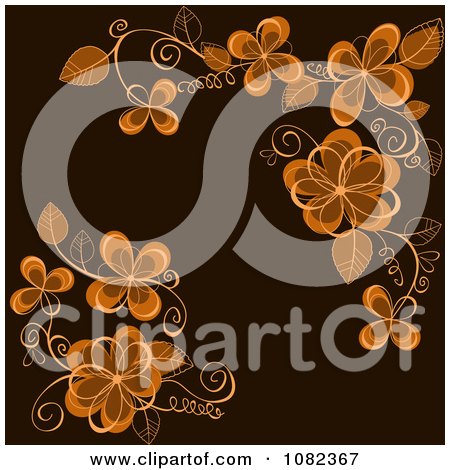Passion Flower Vine on Brown Flower Clipart