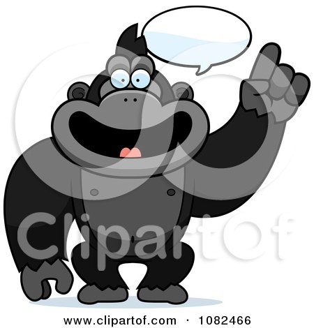 Smart  on Clipart Smart Gorilla Talking   Royalty Free Vector Illustration By