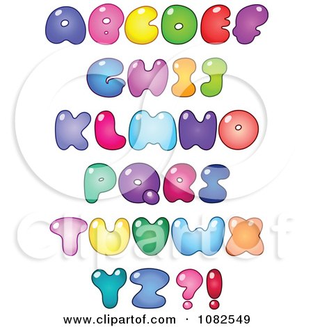 Clipart Colorful Fat Capital Bubble Letter Royalty Free Vector 