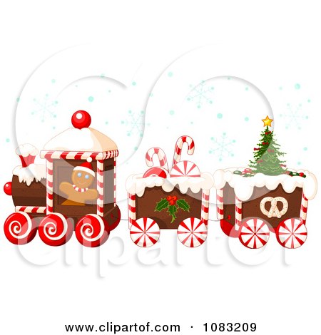Free Vector Christmas on Clipart Christmas Gingerbread Train With Snow   Royalty Free Vector