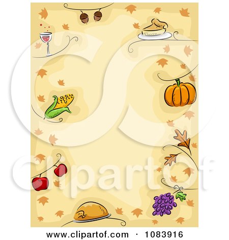 Free Vector Backgrounds on Background With A Border Of Food And Leaves   Royalty Free Vector
