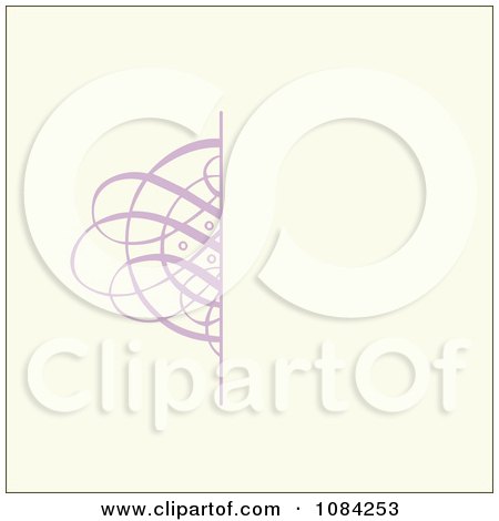 Purple Swirl Invitation Background On Cream by BestVector