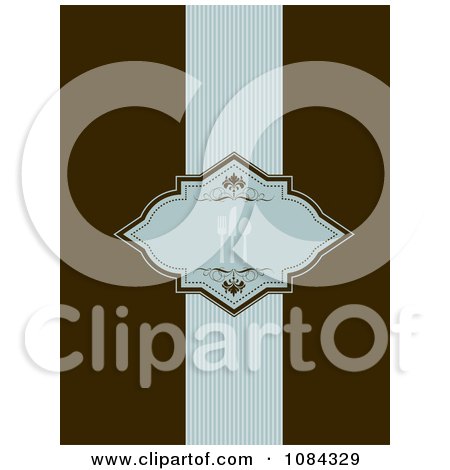 Digital Architecture on Clipart Blue And Brown Menu Design With Cutlery   Royalty Free Vector