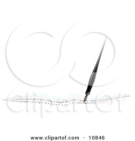  Fashioned on Old Fashioned Calligraphy Ink Pen Writing Computer Binary Code Clipart