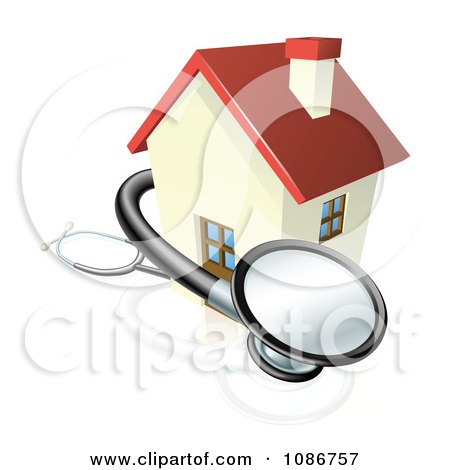 house images free. Clipart 3d Stethoscope And House - Royalty Free Vector Illustration by Geo 