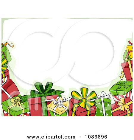 Free Holiday Vector on Clipart Border Of Christmas Gifts And Green   Royalty Free Vector