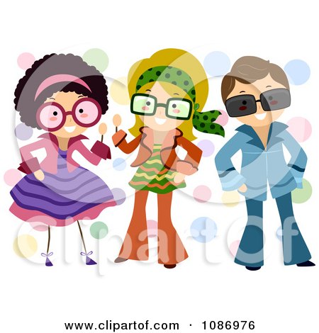   Dress on Clipart Kids Dressed Up In Retro Outfits   Royalty Free Vector