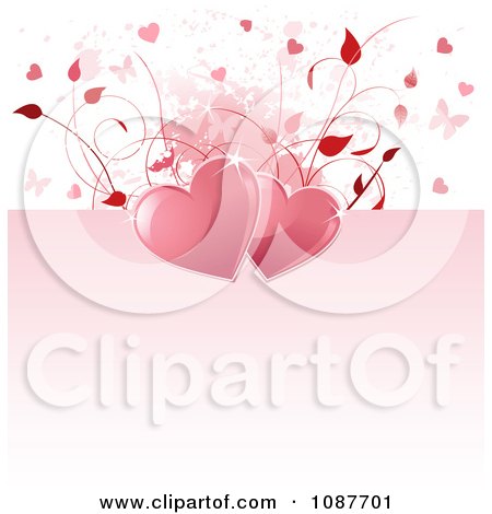 Butterfly Backgrounds on Clipart Pink And White Floral Heart Butterfly Valentine Background