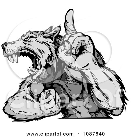wolf mascot  clipart