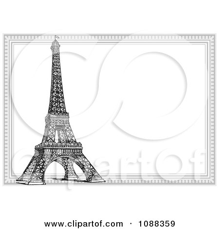 Eiffel Tower Picture Frames on Clipart Black And White Eiffel Tower And Frame   Royalty Free Vector