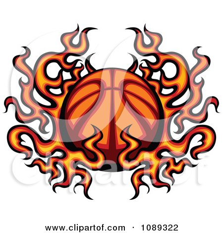 Basketball Coloring Pages on Clipart Basketball In Flames   Royalty Free Vector Illustration By