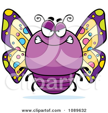 Butterfly Vector Free on Clipart Chubby Mean Purple Butterfly   Royalty Free Vector